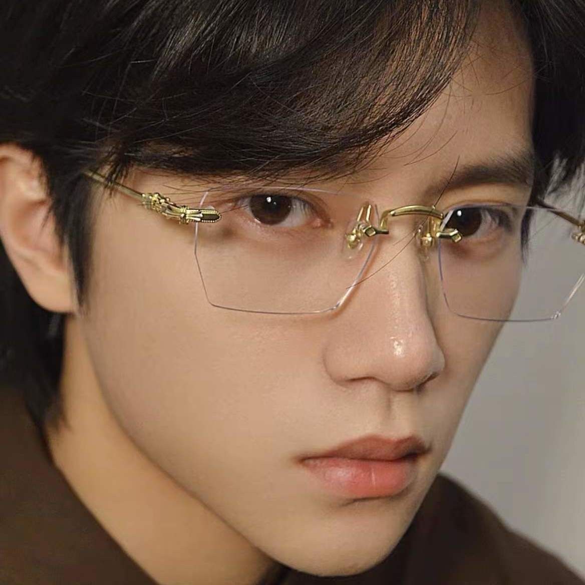 Chrome Hearts trendy frameless glasses