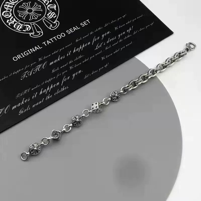 Vintage distressed chrome hearts bracelet