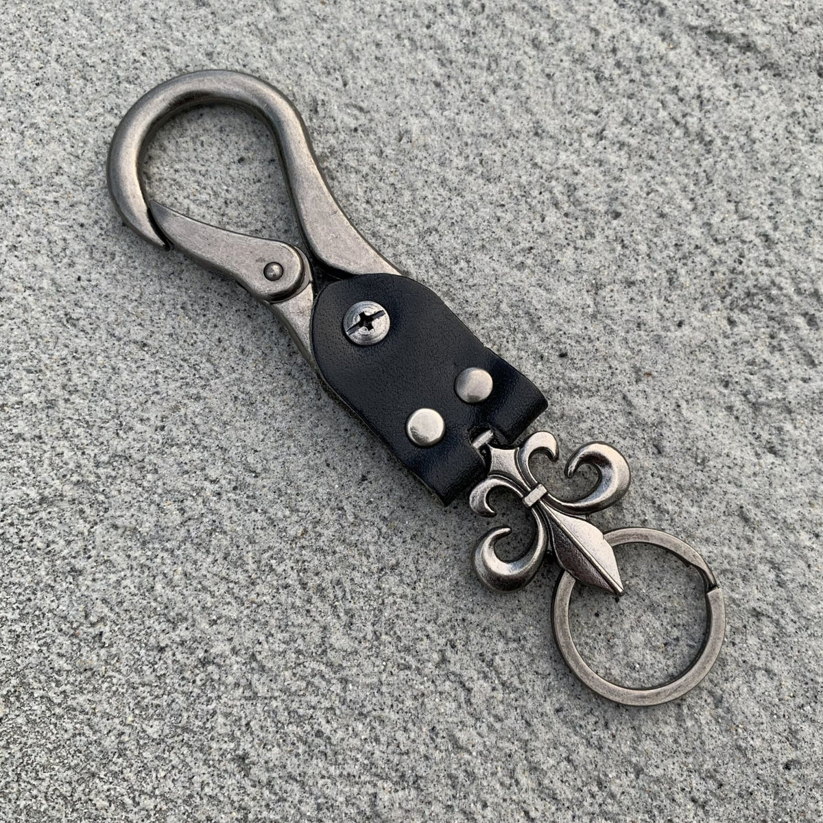 chrome hearts cross flower cowhide keychain
