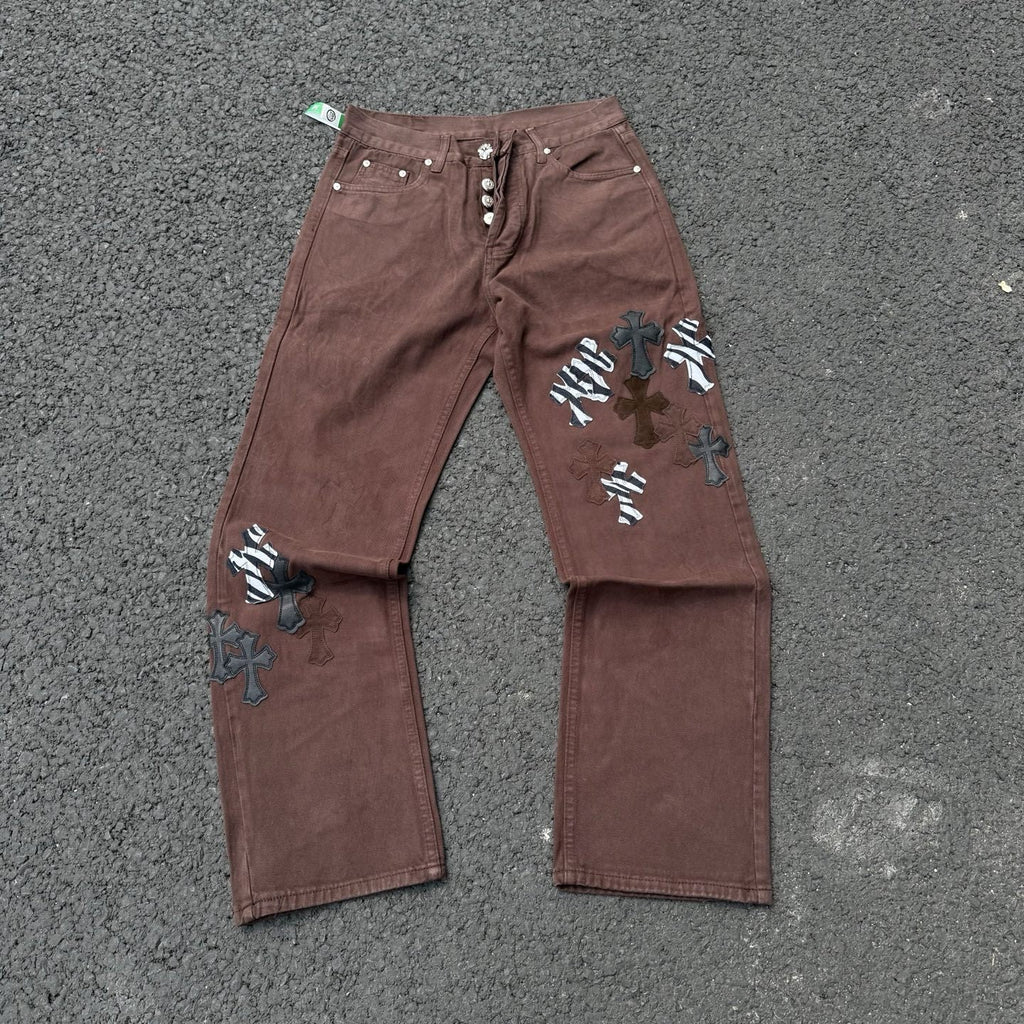 Chrome Hearts Colorful Cross Leather Jacket