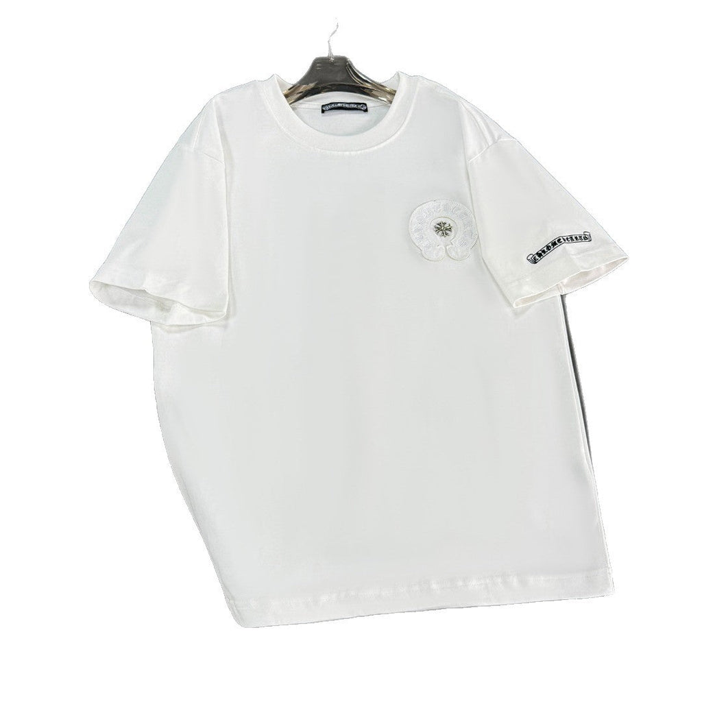 Chrome Hearts heavy-duty cross-stitch embroidery T-shirt