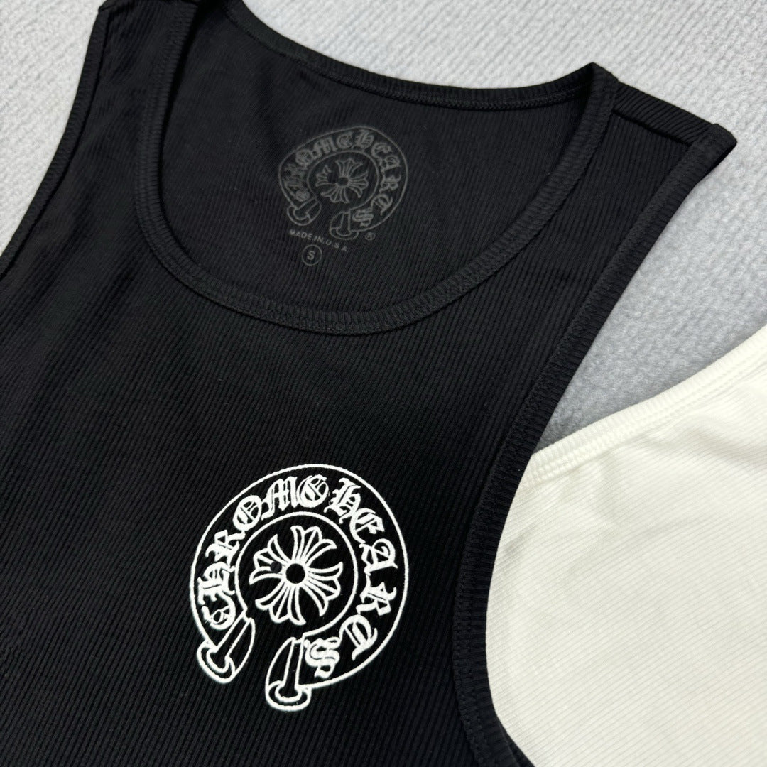 Chrome Hearts T-shaped printed black and white vest skirt