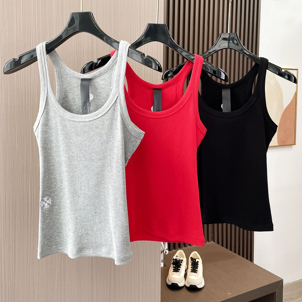 Chrome Hearts cross embroidered threaded camisole