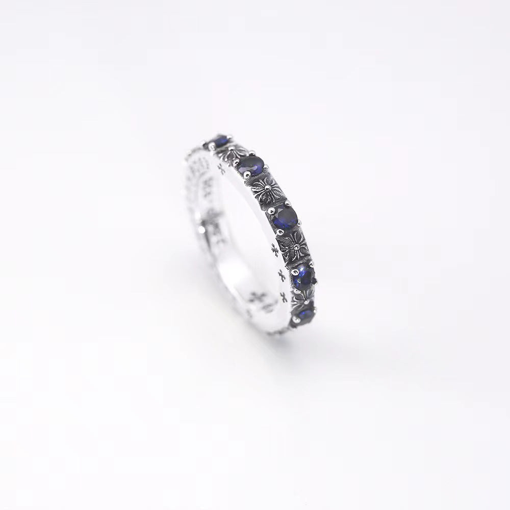 chrome hearts sapphire cross ring