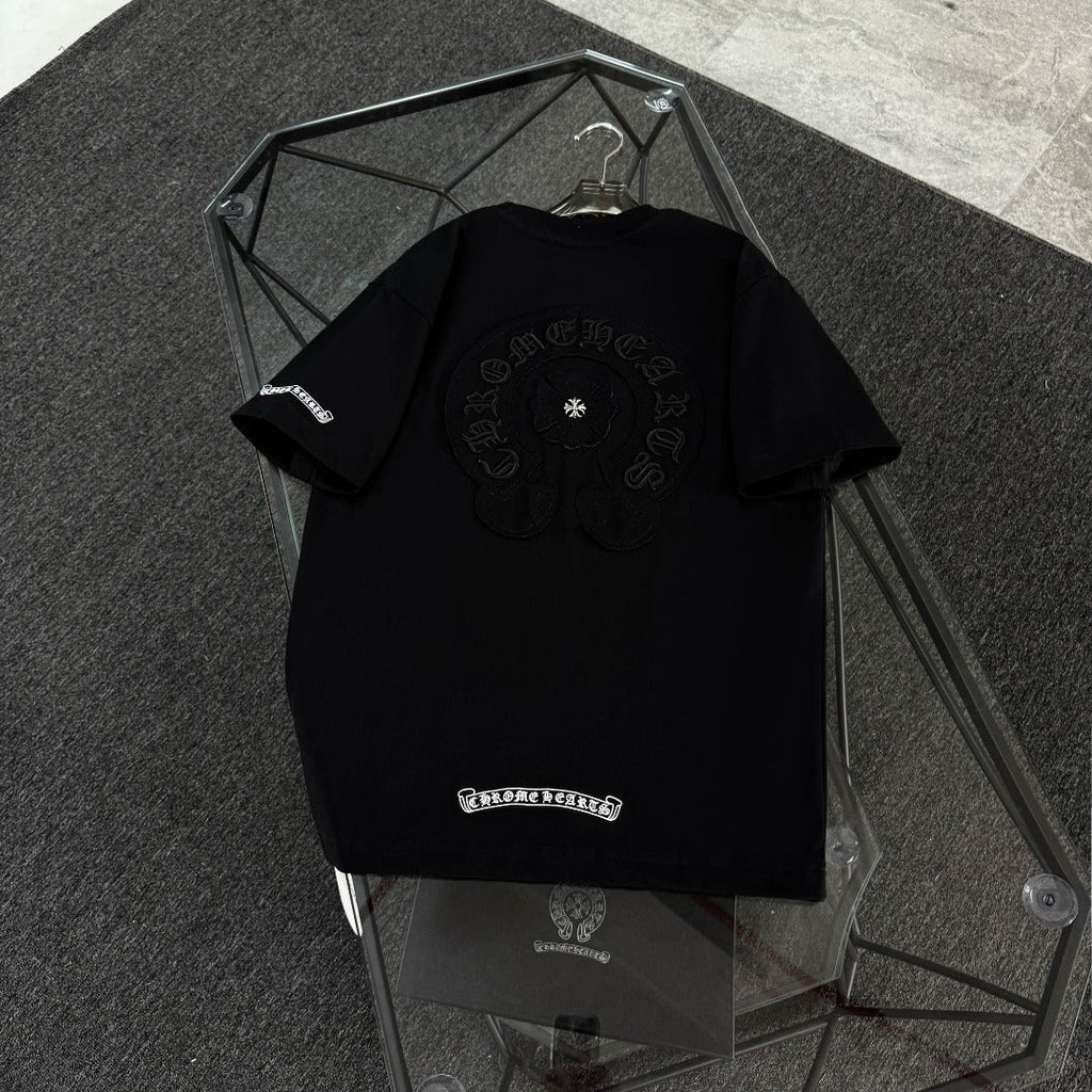 Chrome Hearts heavy-duty cross-stitch embroidery T-shirt