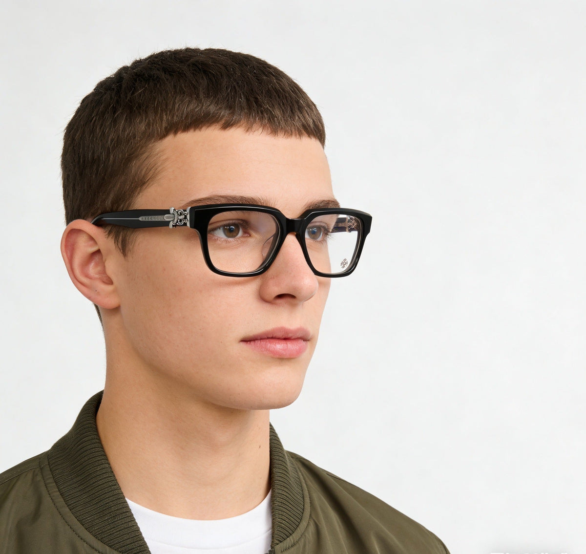 Chrome Hearts exquisitely carved pattern large-frame eyeglasses