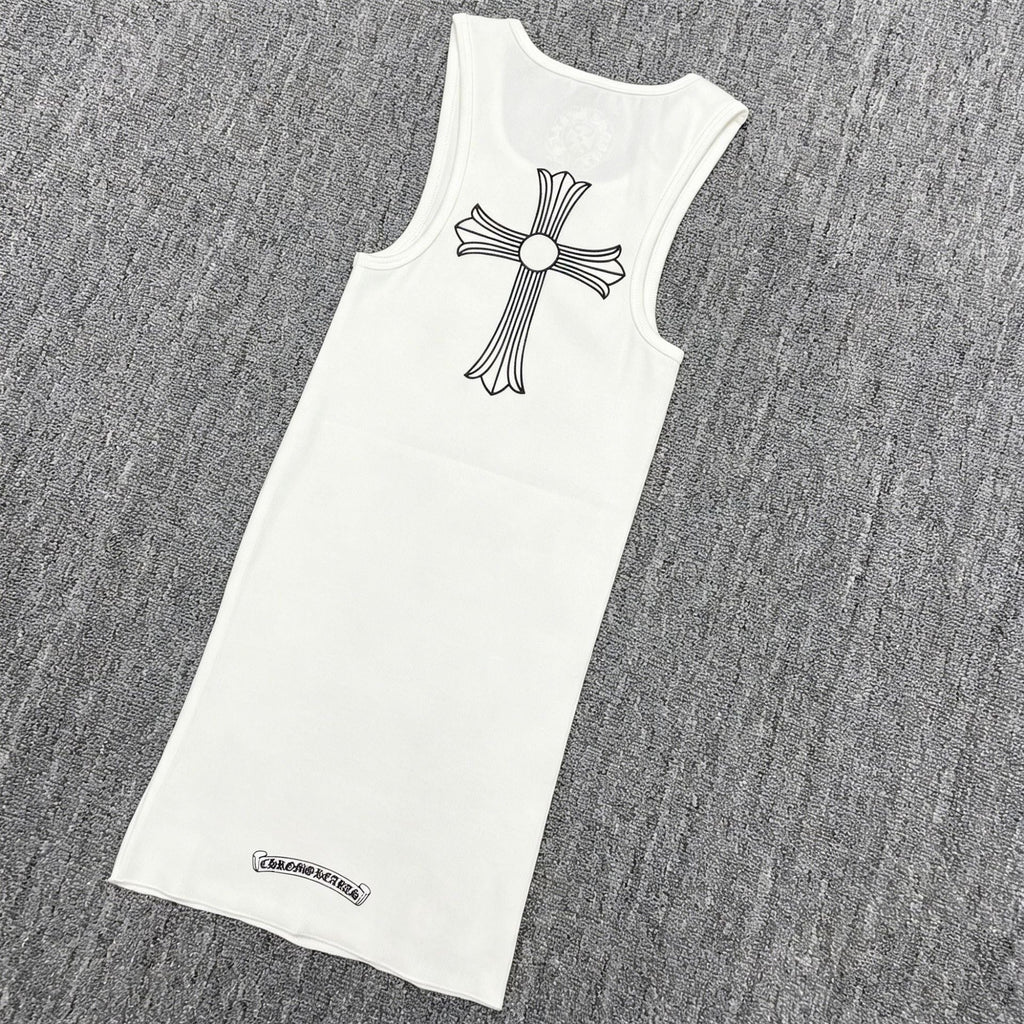 Chrome Hearts T-Style Cross Slim Fit Print Vest Dress