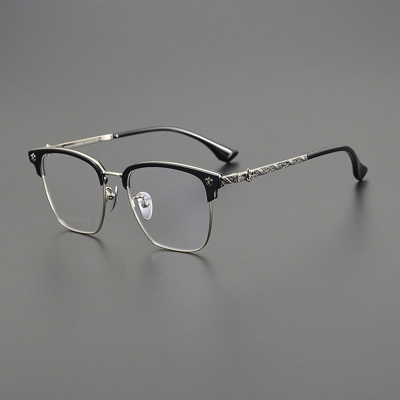 chrome hearts stylish carved ultra-light titanium glasses