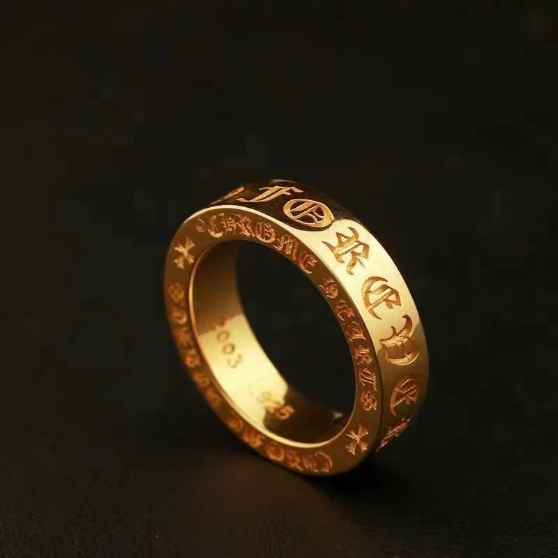 Chrome Hearts gold-plated eternal heart true love ring