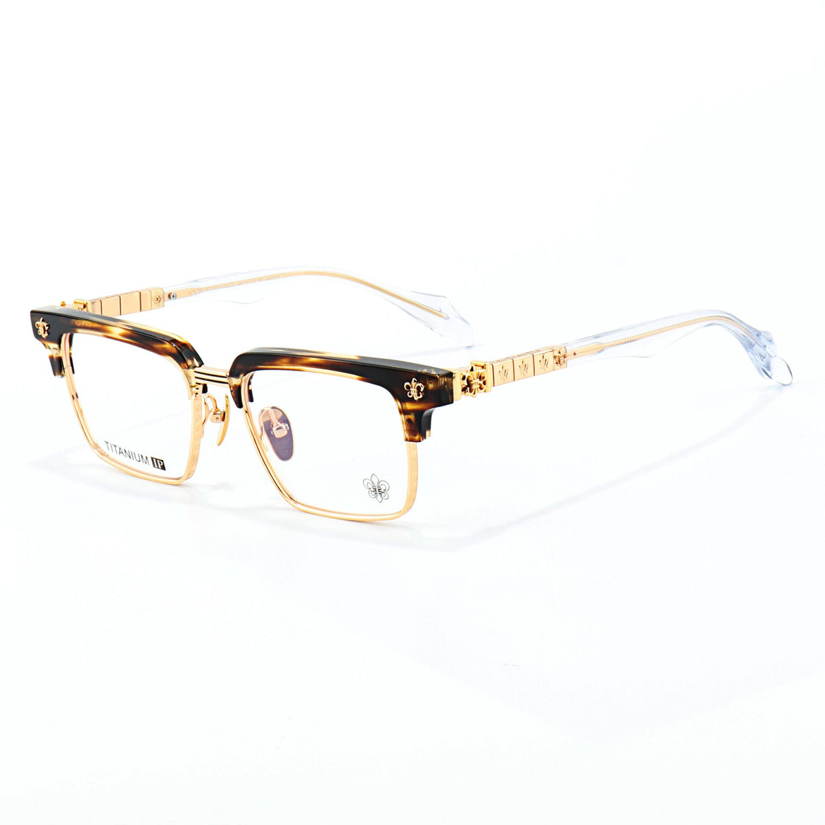 Chrome Hearts half-rimmed accordion temple glasses