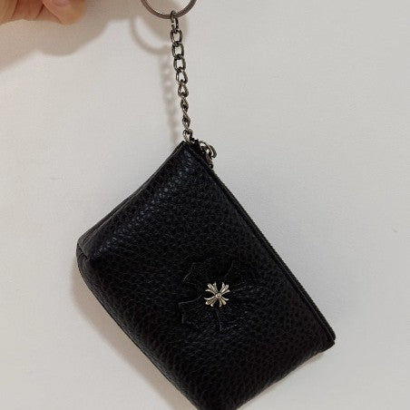 Chrome Hearts top-grain leather cross wallet