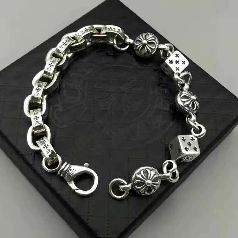 Vintage distressed chrome hearts bracelet
