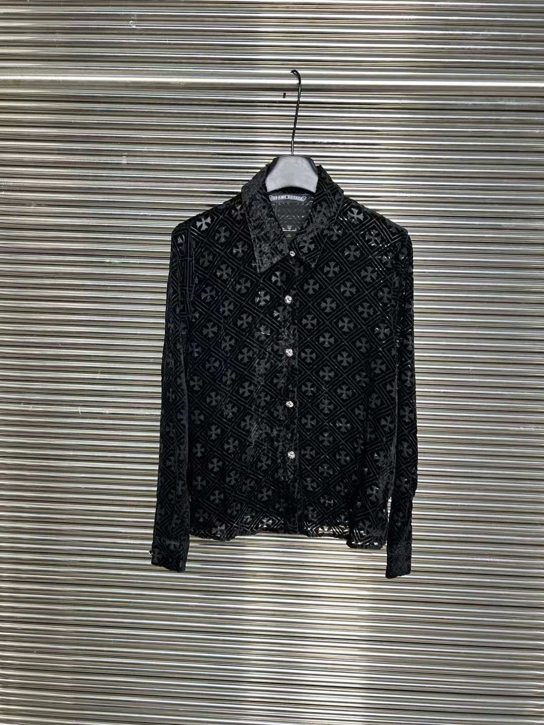 Chrome Hearts hollow black button shirt top