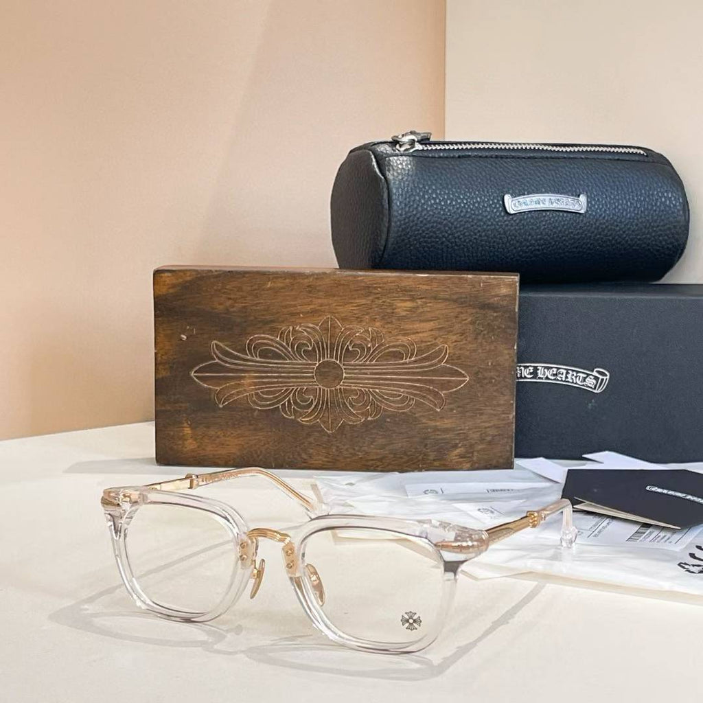 Chrome Hearts glasses with striped two toned temple arms