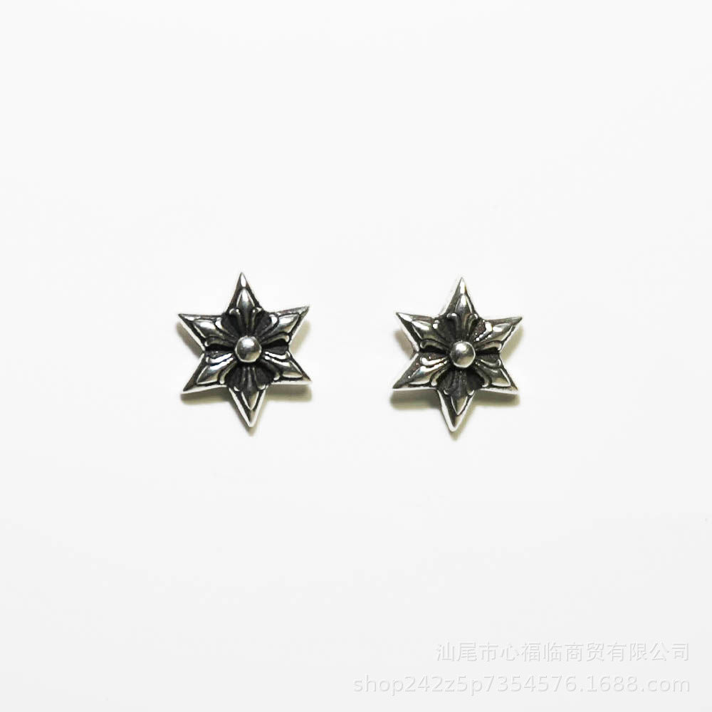 Chrome Hearts cross flower cross earrings