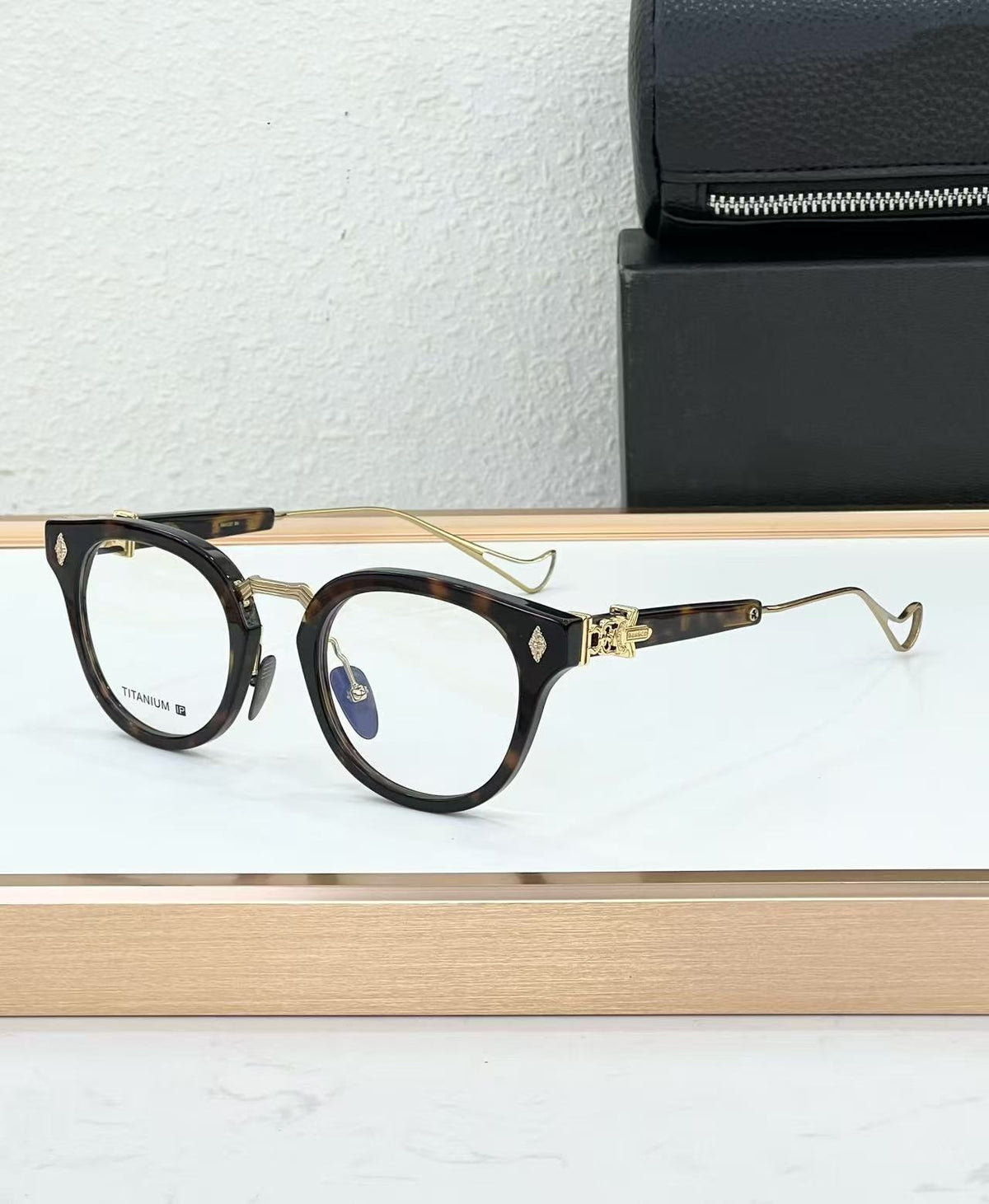 Chrome Hearts Big Sword Light Titanium Metal Oval Glasses