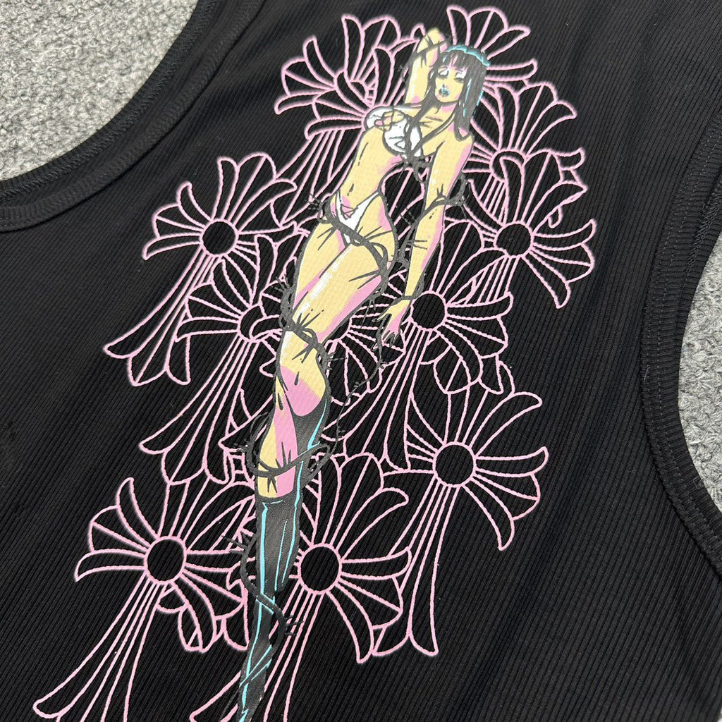 Chrome Hearts deadly doll T-type actress printed vest dress