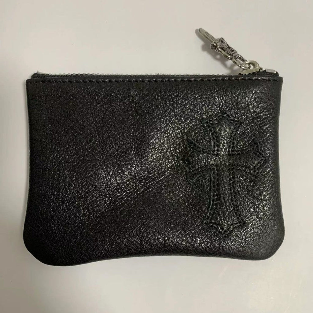 Chrome Hearts cross sword zipper card holder