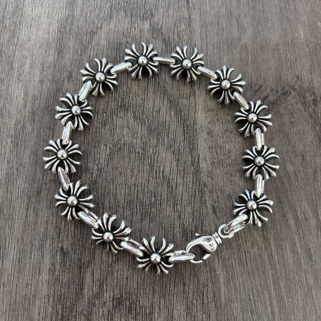Chrome Hearts Cross Flower Fishhook Buckle Diamond inlaid Bracelet
