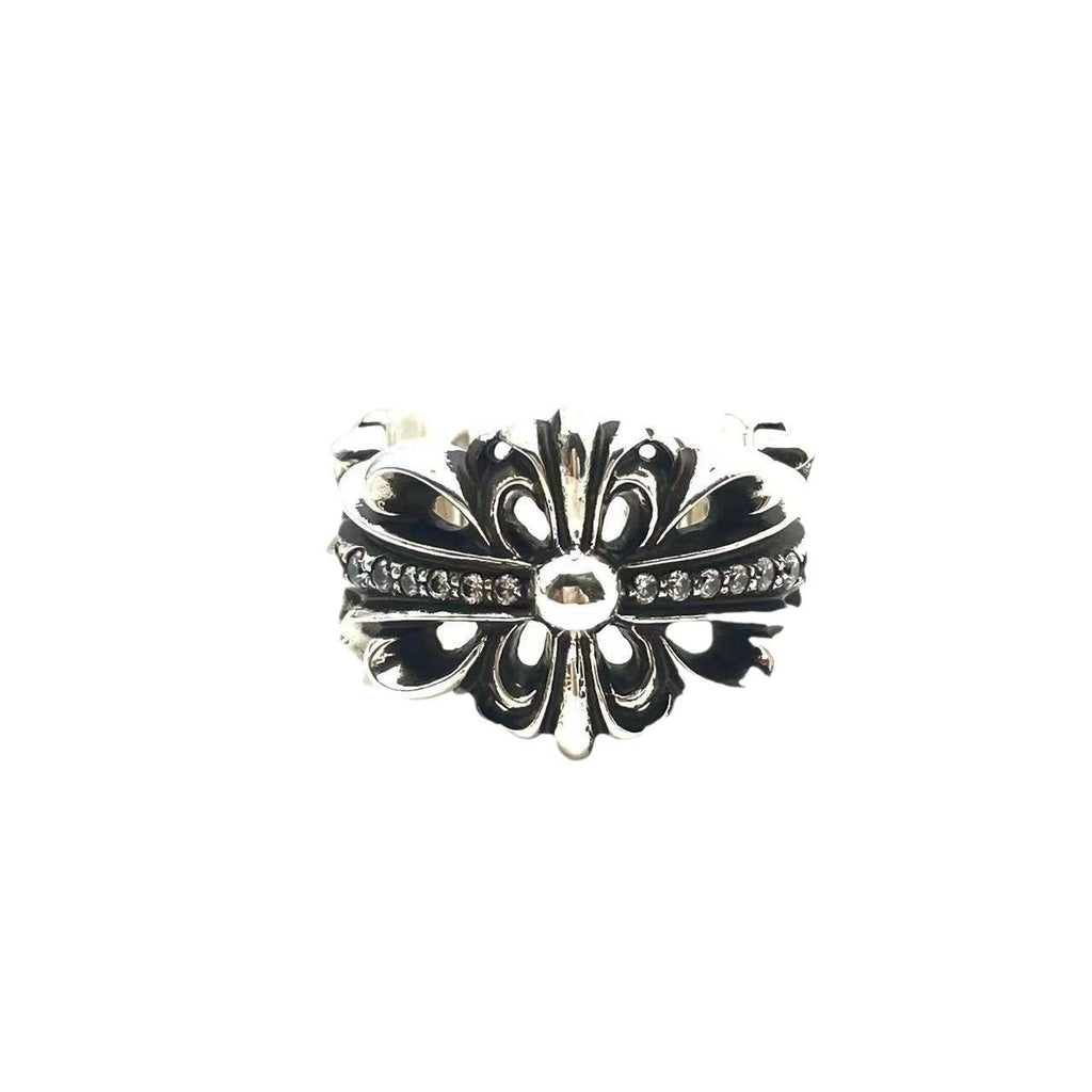 Diamond chrome hearts open ring