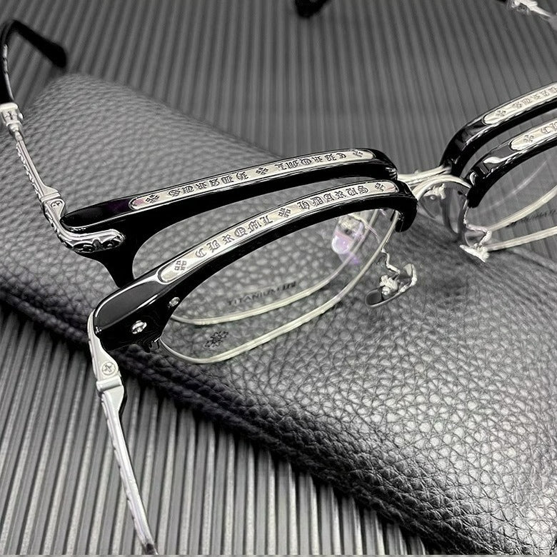 Chrome Hearts Large Frame Titanium Frame Semi-Rim Eyeglasses